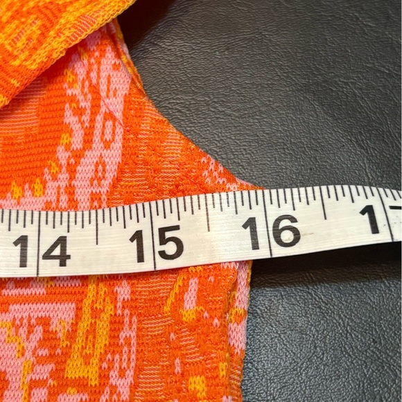 Zara Orange and Pink Patterned Sleeveless Top size L NWT - Picture 9 of 11